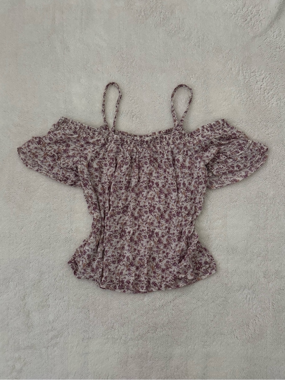 American Eagle Outfitters Pink Floral Off-Shoulder Camisole